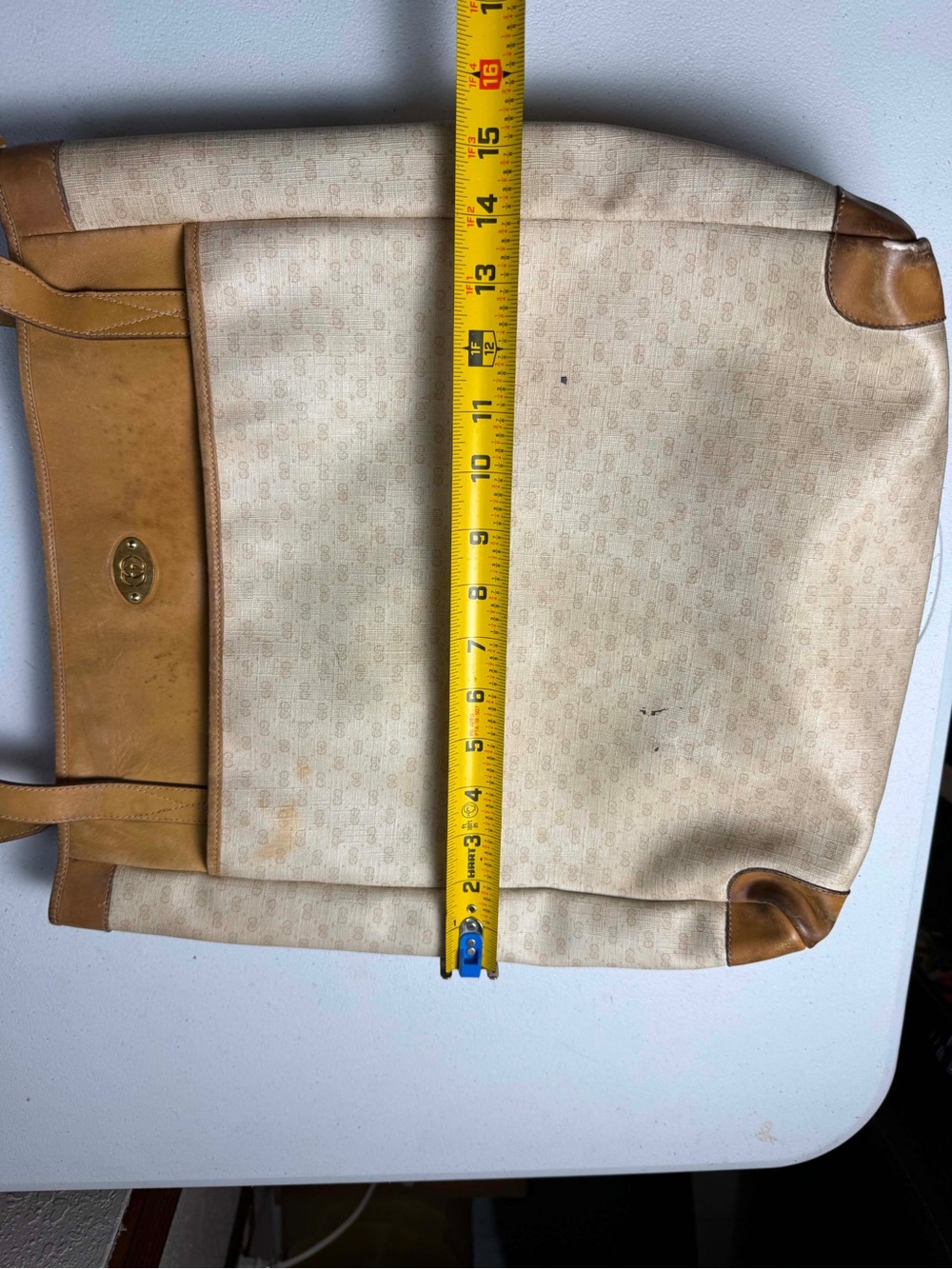 Vintage GUCCI MicroGuccissima
Tote Shoulder Bag Leather
Handles Coated Canvas - Picture 13 of 13
